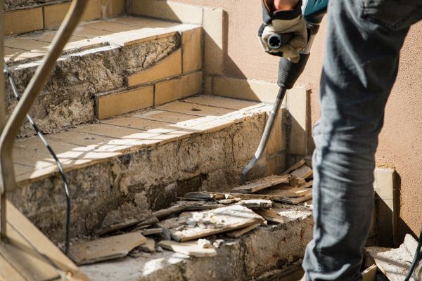 Concrete Stair Demolition in Easton